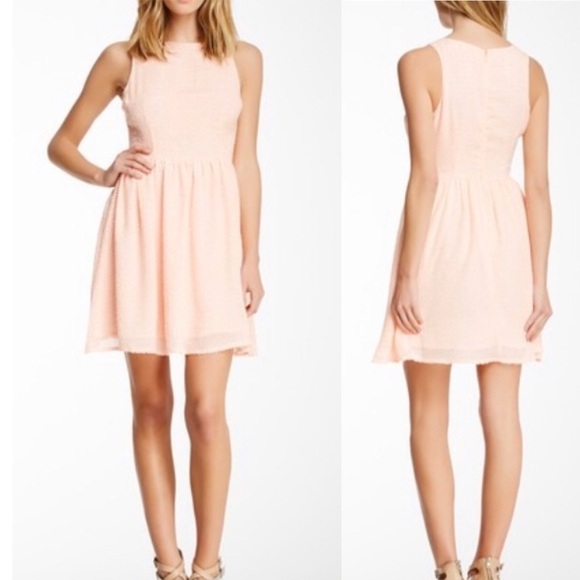 BB Dakota Dresses & Skirts - BB Dakota Peach Sleeveless Fit and Flare Dress 10